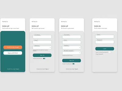 Sign up and Sign In Mobile Experience #DailyUI 001 dailyui 001 faceid iphone login login screen sign in signup