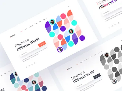 Travel Blog Landing Page Design agency banner branding creative gradient illustration template ui ux web