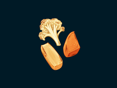 Winter Vegetables cauliflower food food icon food illustration icon june oven parsnip sweet potato vegetable