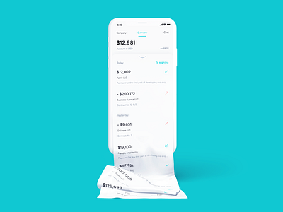 Business Bank app UI main page accounting app ui balance bank card clean clean app crm expense expense manager figma finance finance app fintech income ios mobile money product transaction