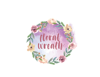 floral wreath logo design watercolor watercolor floral logo