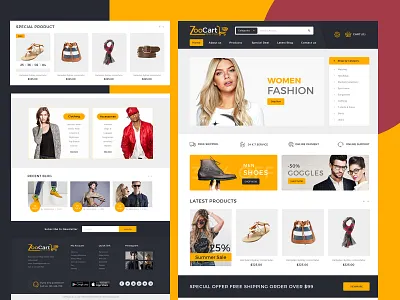 Shopping cart-Zoocart brading cart classic design ecommerce minimal shopping cart ui web web app web cart web design webdesign website website builder wordpress yellow