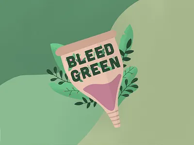 Bleed Green Campaign Logo bleed green campaign foliage green illustration leaves logo period pink women