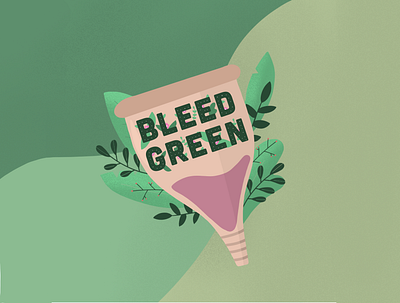 Bleed Green Campaign Logo bleed green campaign foliage green illustration leaves logo period pink women