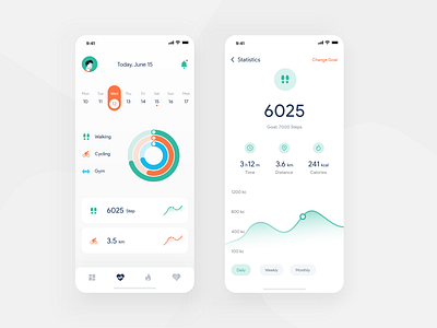 Fitness App Design app app design app concept app dashboard color design exercise fitbit fitness app fitness tracker imran ios app mobile app design type userinterface design ux