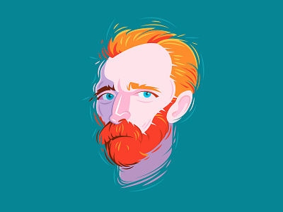 Van Gogh illustration impressionism portrait van gogh vector