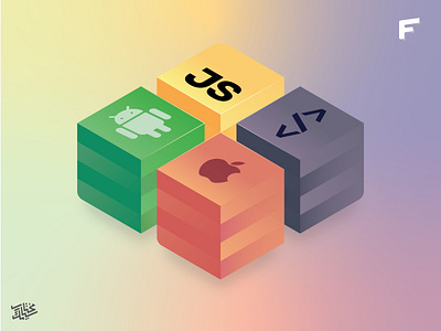 Isometric OS modules - cover 🎛 3d 3d art app art box box design clean component dark design illustrator isometric library minimal module persian proxy shine typography uidesign