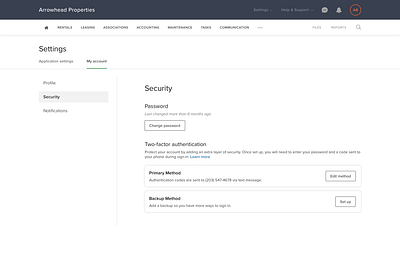Security settings dailyui design security settings web