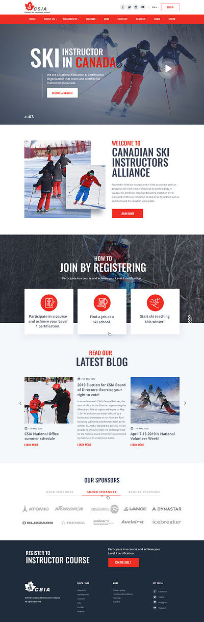 Canadian Ski bootstrap4 design photoshop sports typography ui web