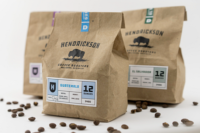 Hendrickson Coffee Company branding buffalo coffee coffeeshop dark eco friendly illustration logo packaging design packing school typography