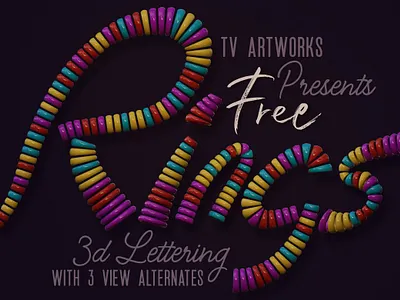 Free Colorful Rings 3D Lettering 3d 3d lettering colorful decorative deeezy font free free font free fonts free graphics freebie lettering typography