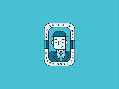 Cool Suit badge brand brand identity branding character dribbble hat linework logo man mark suit tuexdo tux