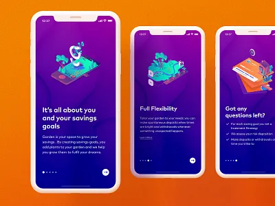 Garden Personal Finance App android app cobe colors design experience finance fintech investment ios munich munichre playful ui ui design ux vibrant