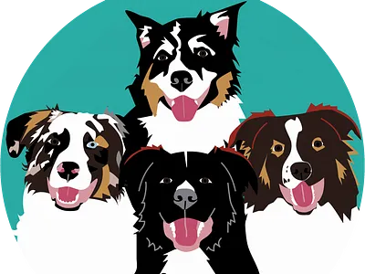 The 4 Ausketeers affinity designer design dogs graphic illustration illustration art vector