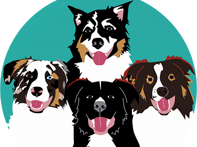 The 4 Ausketeers affinity designer design dogs graphic illustration illustration art vector