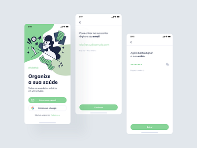 Memo - Login app cloud design email healthcare illustration login management medical password product design ui ux