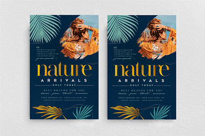 Nature Flyer Template boutique chic design elegant fashion fest glamour new collection night club promotion