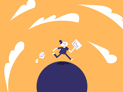Running the numbers accounting clouds documents finance globe illustration illustrator planet run running sketch wip world