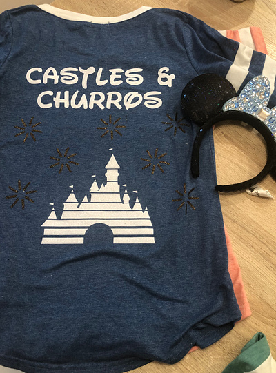 Castles & Churros T-Shirt Design affinity designer castles churros disney illustration t shirt t shirt design t shirt illustration
