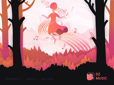 Illustration for DZ Music color fashion fly illustration music sktech ui