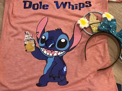 Stitch and Dole Whips T-Shirt affinity designer disney dole whips illustration stitch t shirt t shirt design t shirt illustration