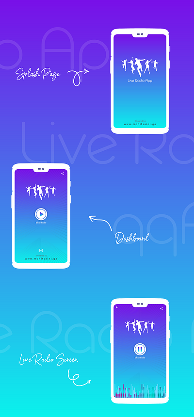 Live Radio Mobile App app art design free mobile app illustration mobile app mobile ui ui ux