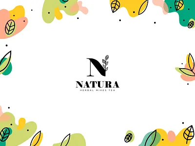 Natura herbal mixes tea adobe illustrator brand design graphicdesign vector