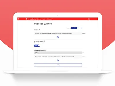 e-Learning Student Web App - Question Creation Interface content creation creation education elearning interaction interface learning question creation sketch student true or false ui ui design user inteface user interface ux ux design web app web applicaton