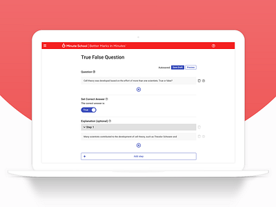 e-Learning Student Web App - Question Creation Interface content creation creation education elearning interaction interface learning question creation sketch student true or false ui ui design user inteface user interface ux ux design web app web applicaton