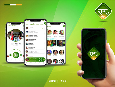 RAAG - Music App app design app ui concept music app music player ui ux vector