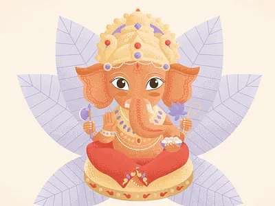 Ganesha character illustration illustrator vector