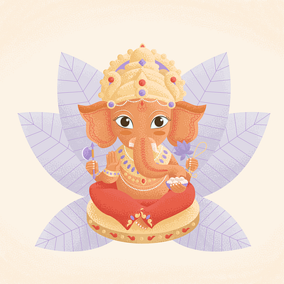 Ganesha character illustration illustrator vector