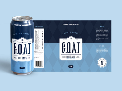 The Goat - Urban Renewal Brewing beer beer branding beer can art beer can label beer label beer label design beer packaging branding chicago design design for beer label graphic design graphic design for beer label illustration packaging packaging design product design tom brady typography vector