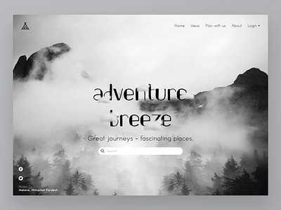 Old UI Design Animation: Adventure Breeze Parallax -Landing Page adventure animation app behance blackandwhite concept design design designer graphic illustration instagram logo parallax sketch travel typography ui uidesign ux vector