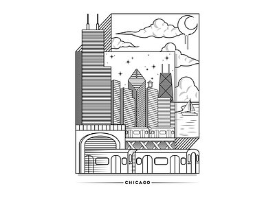 Chicago Lines chicago design digital digital illustration illustration lines linework vector