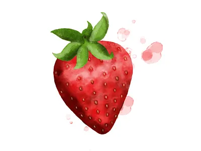 Strawberry digital painting digital watercolor fruit fruit illustration illustration strawberry