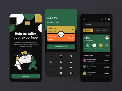 Fintech Mobile App (Dark) I Ofspace app ui balance bank app banking banking app budget expenses finance finance app financial financial app fintech income mobile money money management online banking savings spending transaction