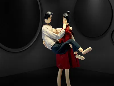 Valentine's Day 2d 3d aftereffects animation character characteranimation characterdesign cinema4d gif love marvelousdesigner octane reddress valentinesday