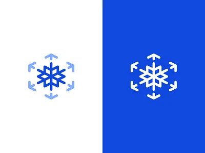 Abstract Frost Symbol + Arrows + Cube(s) arrows blue boxes brand identity cube delivery freight frost logistics logo shipment snowflake supply chain tech