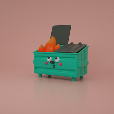 Dumpster 100soft 3d character character design cinema 4d cinema4d cute design dumpster illustration render