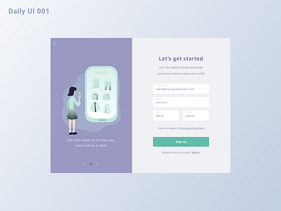 Daily UI #001 - Sign Up 001 daily 001 daily ui sign up signup form signup screen ui ux website