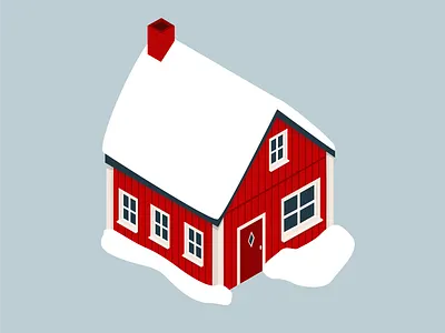 A house in Sweden 2d 3d adobe architecture design house house illustration houses illustration illustration art nature snow sweden vector
