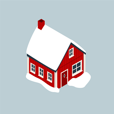 A house in Sweden 2d 3d adobe architecture design house house illustration houses illustration illustration art nature snow sweden vector