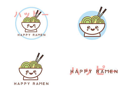 Happy Ramen brand options branding design icon illustrator logo minimal vector