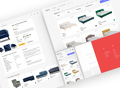Furniture online store design desktop digital furniture furniture store mobile tablet ui ux web website