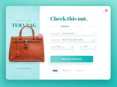 Check Out Ui. Day 002. checkout dailyui design tiffany blue ui user experience design user interface design