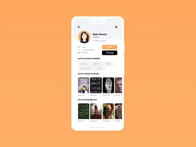 Daily UI 6 - User Profile - Book rating app app design flat icon illustration minimal ui ux vector web