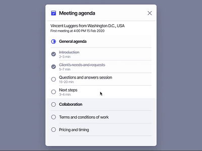 Checklist animation in Figma ae agenda animated animation check figma flinto gif interface list principle progress smart animate smart animation to do todo video