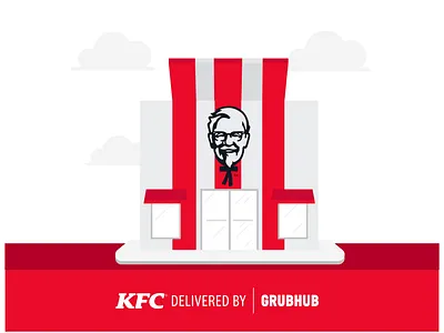 KFC Store Illustration delivery app design icon vector