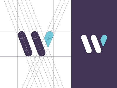 W Mark app logo geometric guide guidelines guides letter mark lettermark mark minimalist modern trendy w wordmark